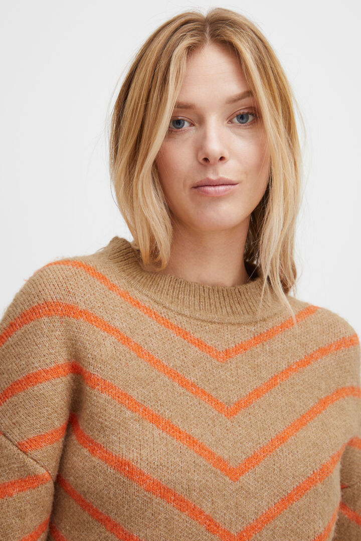 Bymica Stripe Jumper - Flame Mix