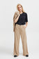 Pzjanna HW Pants Wide Leg Full Length - Irish Cream Stripe