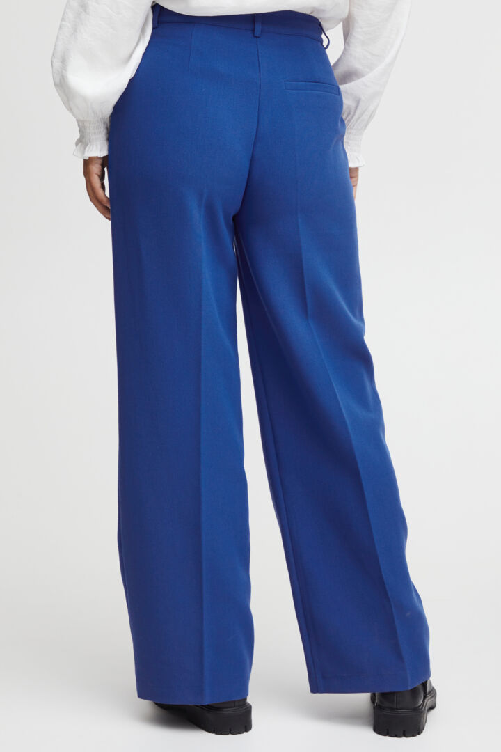 Pzbeverly HW Pants Full Lenght Wide Leg - Sodalite Blue