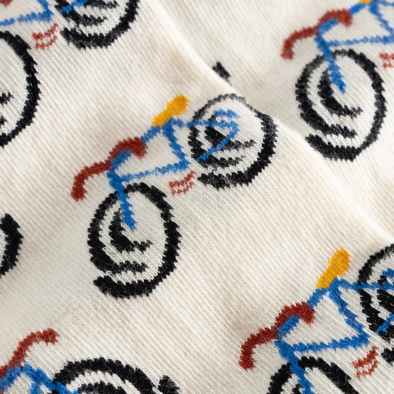 Socks Sigtuna - Happy Bike Aop - White