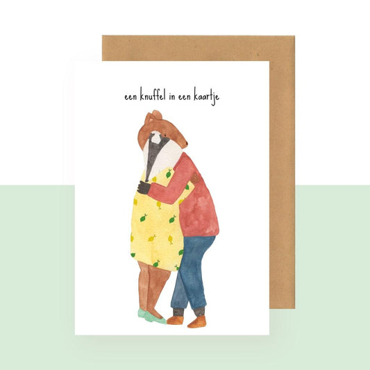 Postkaart - Een knuffel in een kaartje