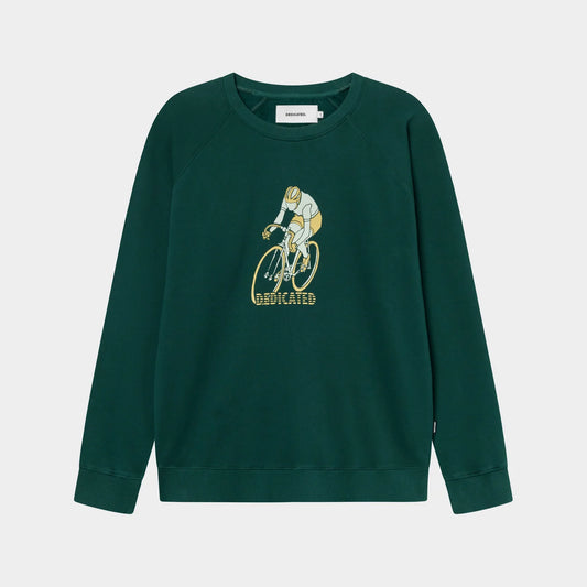 Sweatshirt - Malmoe - Retro Bike - Dark Green Pine Grove