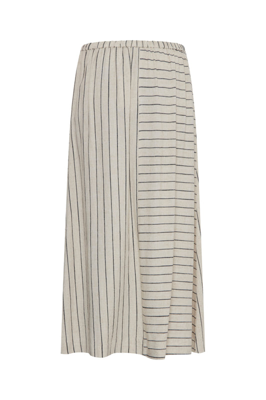 Byjohanna Skirt - Linen black stripe