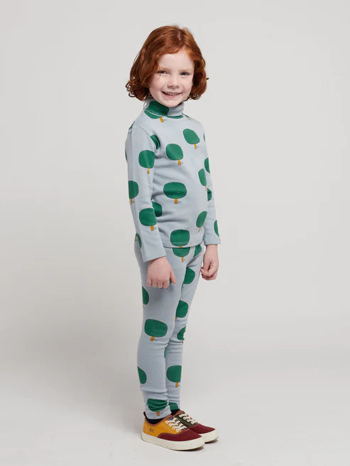 Green Tree All Over Turtle Neck - T-shirt