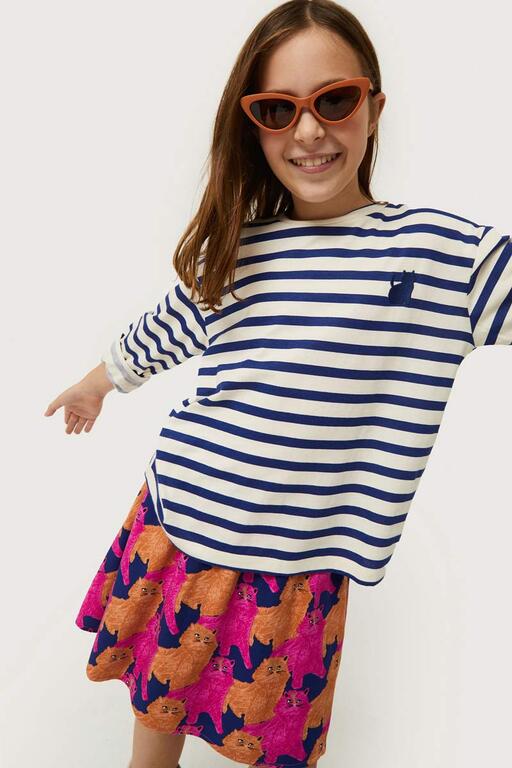 Striped longsleeve with cat patch - 43M/42403