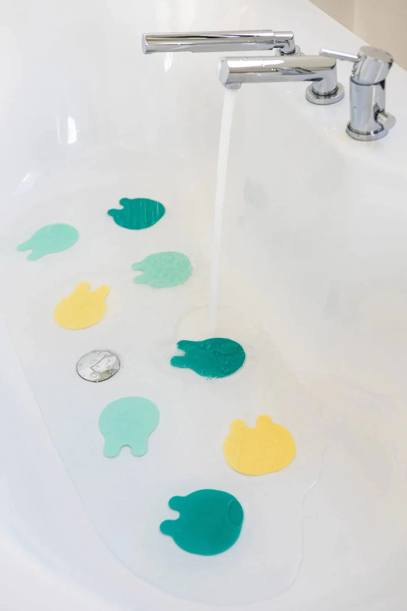 Grippi Non-Slip Bath Buddies - Jellyfish 8Pcs - Green/Yellow