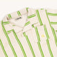 Stripes green - loose fit polo with embroidery