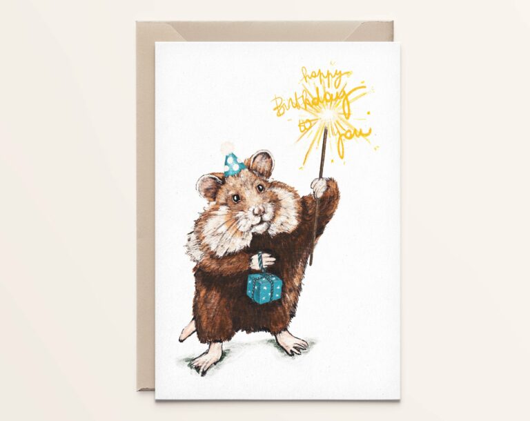 Wild Hamster Happy Birthday - kat-1073