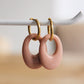 Stainless steel earring with resin drop  - Old pink/Gold - LC702