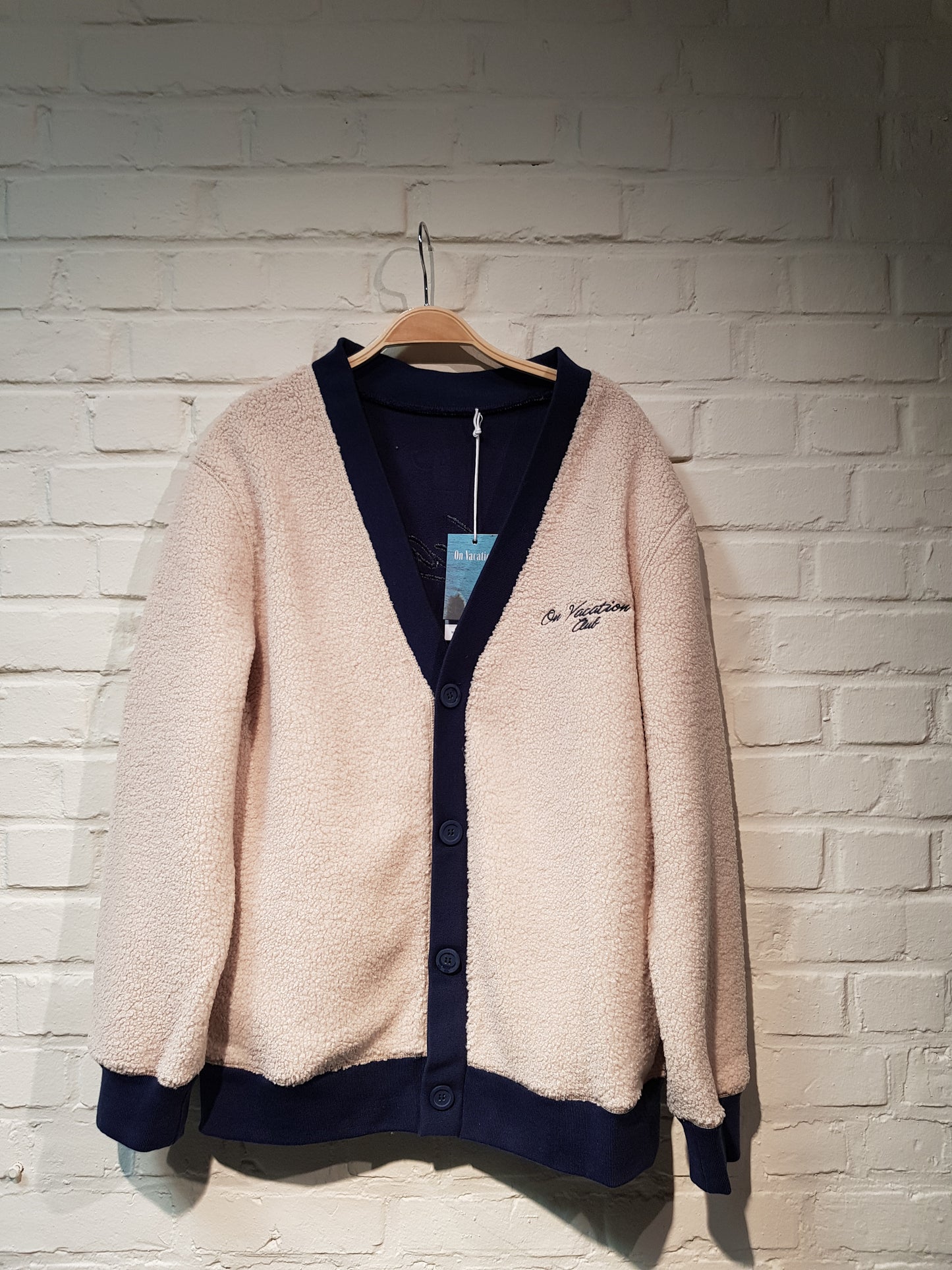 Sign Logo Fleece Cardigan - Beige Beige