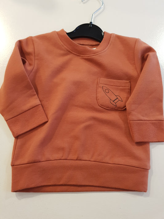 Sweater - Rocketship - Baked Clay