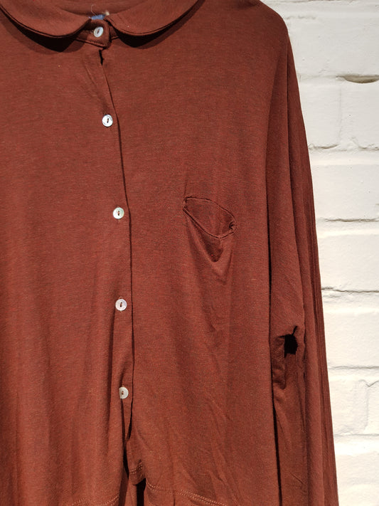 Camisa Ancha Teja - Maroon Blouse