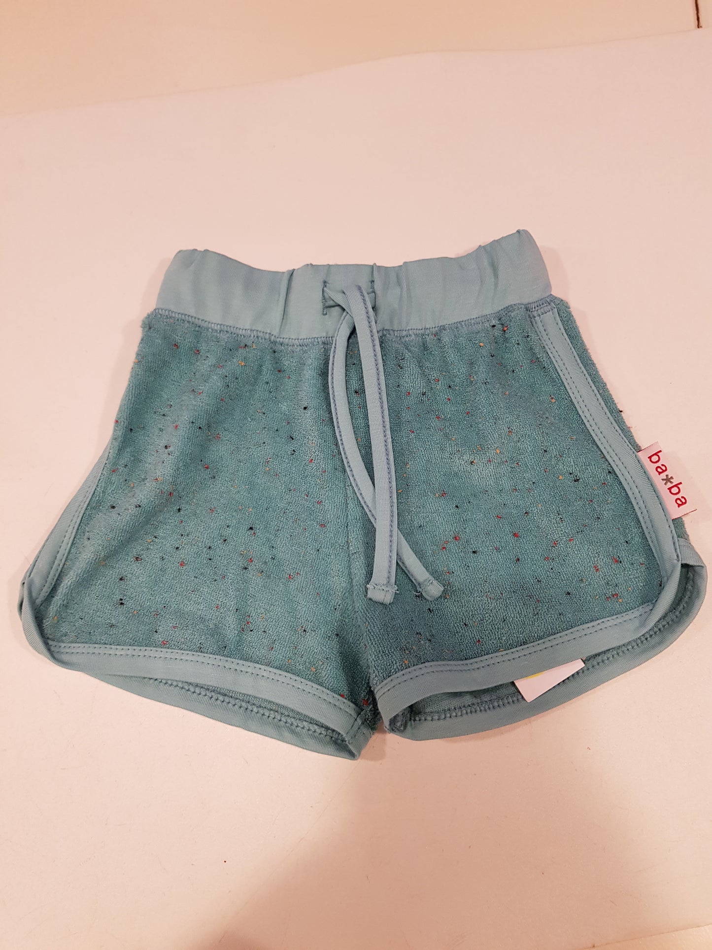 Short speckled terry aqua