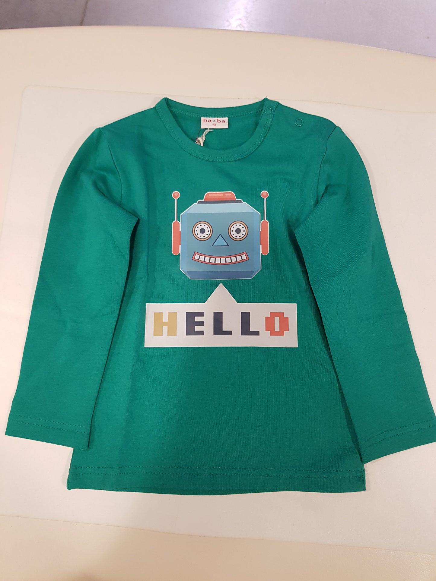 Robot Hello Longsleeve - Green