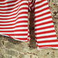 Striped Sweat Noes - Red/Ecru