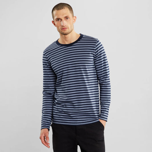 Long Sleeve T-Shirt Hasle Stripes - Navy/Steel Blue