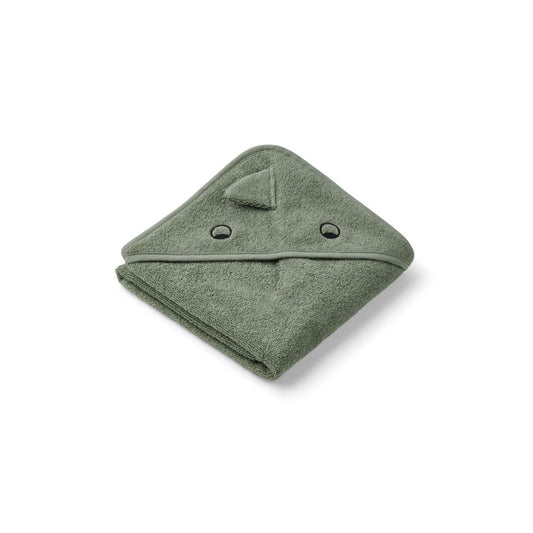 Albert Hooded Baby Towel Dino faune green