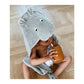 Augusta hooded towel Hippo dove blue