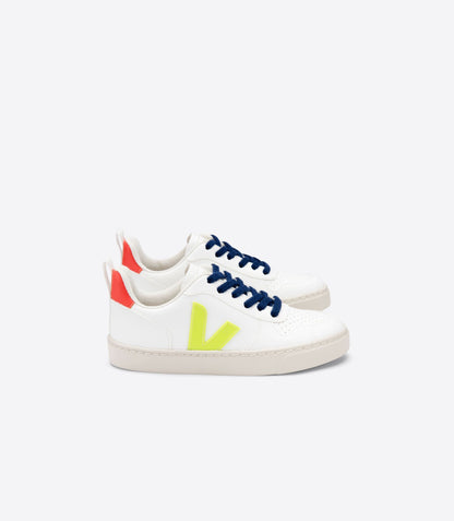 Small V-10 Lace Cwl - White Jaune Fluo/Orange Fluo - Junior