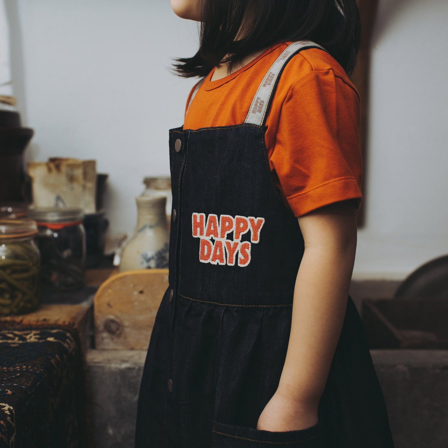 - Happy days - dress + embroidery (denim)