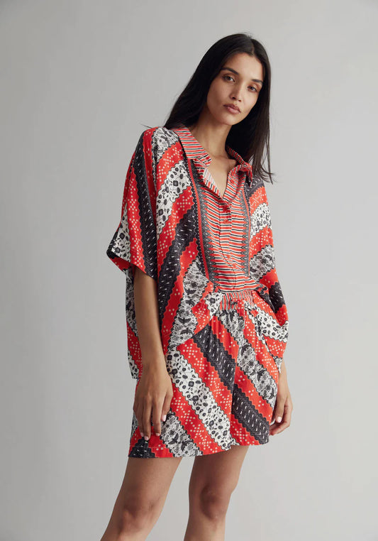 Kimono Lenzing Shirt - Poppy Red