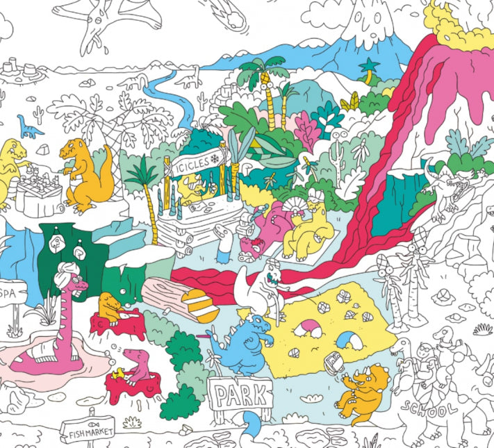 OMY - Giant Coloring Poster - Dinos 100x70