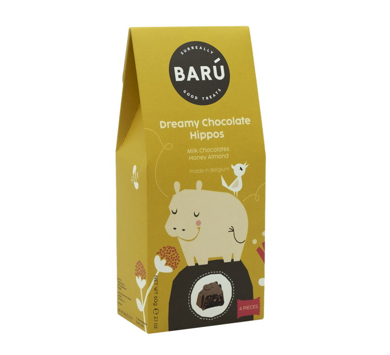 Barú Dreamy Chocolate Hippos - Honey Almond 60G