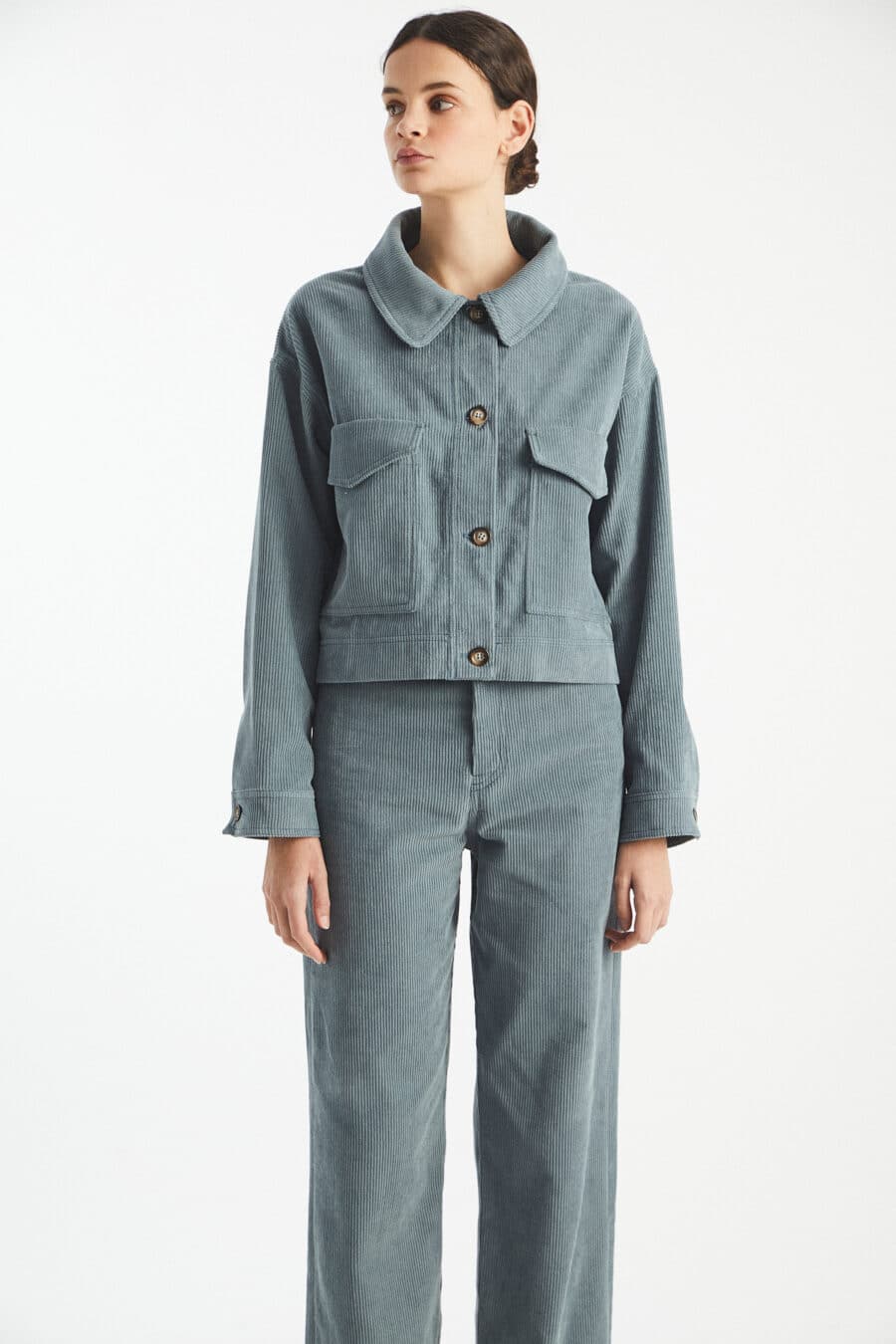 Peter Corduroy short jacket with pockets - Blue