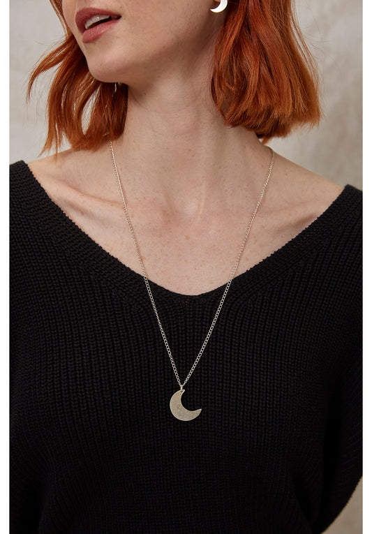 Moon Necklace - Silver Plated