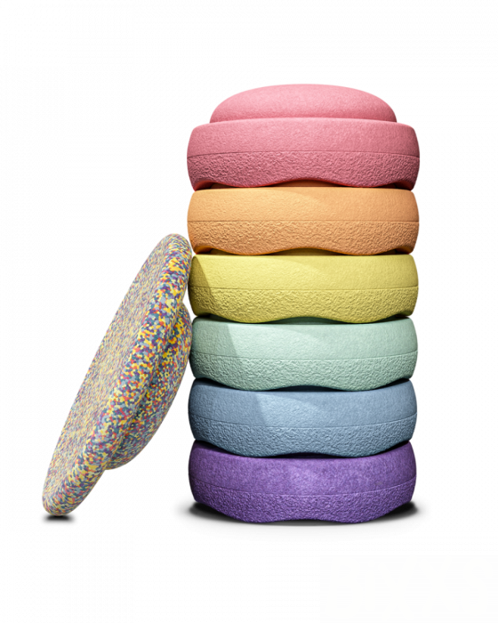 Stapelstein - Pastel Rainbow - Bundle 6 +1 BOARD confetti Classic